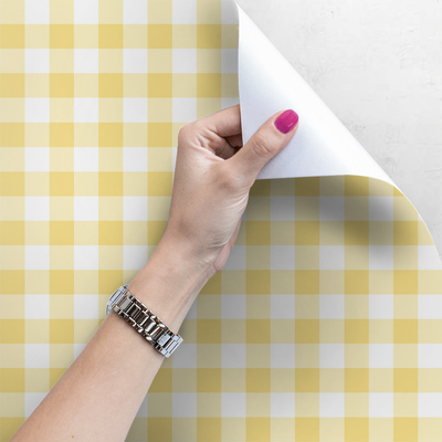 Papier peint adhésif Carrés lumineux jaunes