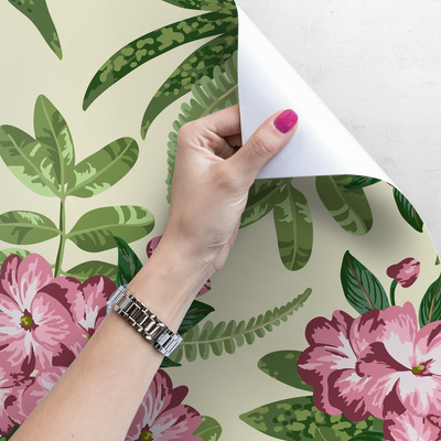 Papier peint adhésif Fleur de fougère rose