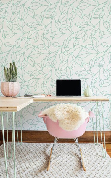 Papier peint Feuilles délimitées