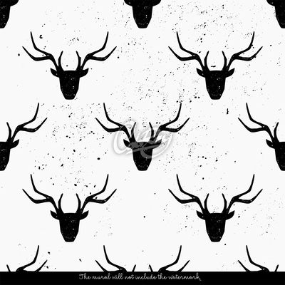 Tapisserie panoramique Cerf noir