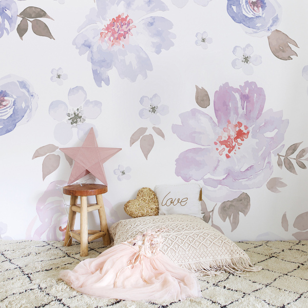 Tapisserie murale Fleurs pastel
