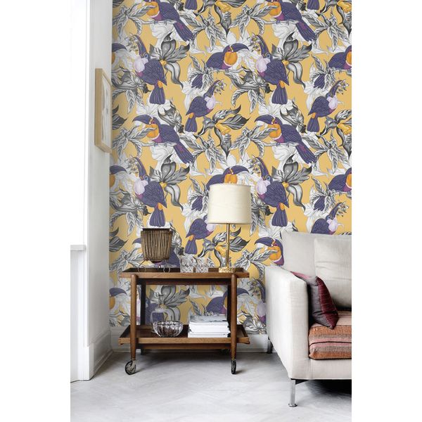 Papier peint adhésif Toucans colorés