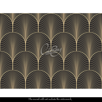 Tapisserie panoramique Illusion d'optique sombre