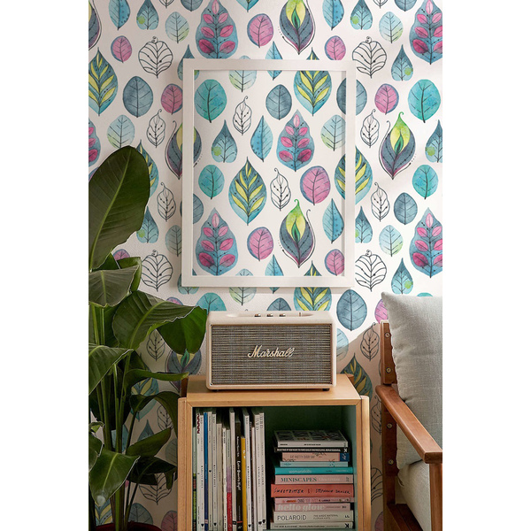 Papier peint panoramique Feuilles colorées de conte de fées