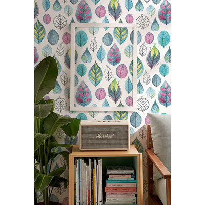 Papier peint panoramique Feuilles colorées de conte de fées