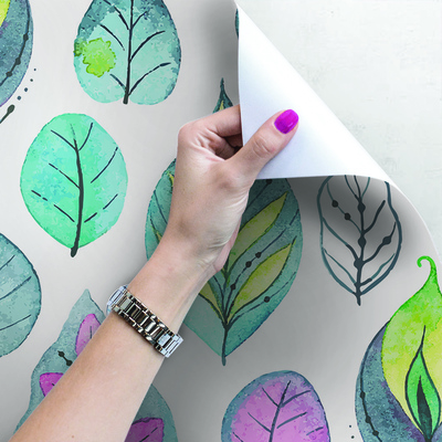 Papier peint panoramique Feuilles colorées de conte de fées