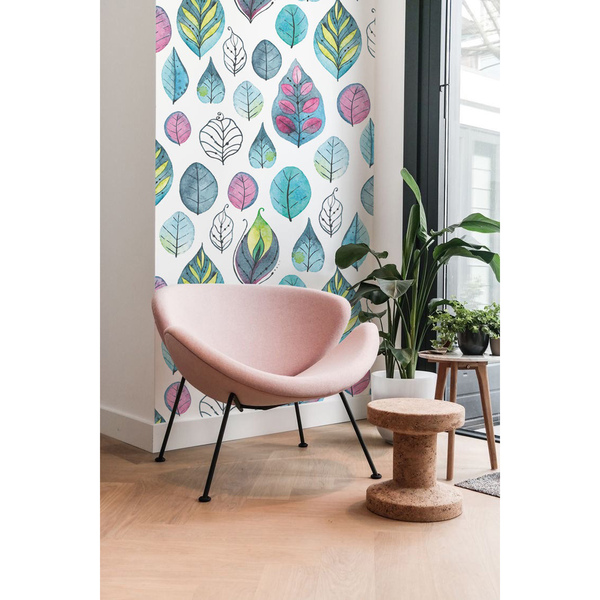 Papier peint panoramique Feuilles peintes colorées