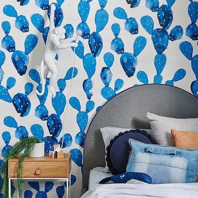 Tapisserie murale Cactus bleus