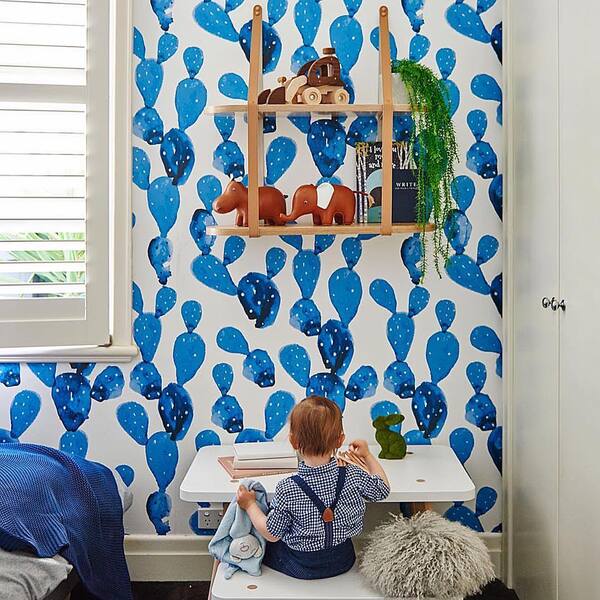 Tapisserie murale Cactus bleus