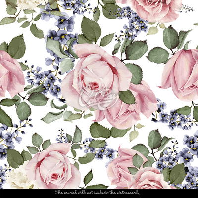 Papier peint adhésif De ravissantes roses roses