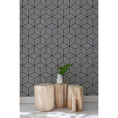 Tapisserie panoramique Carrés rayés