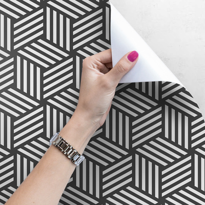 Tapisserie panoramique Carrés rayés