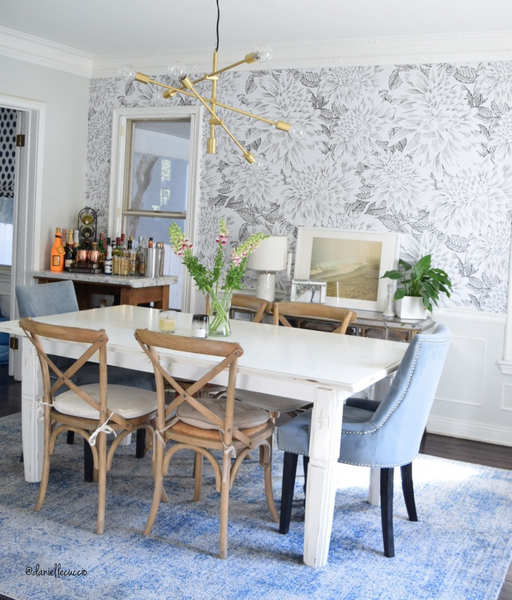 Tapisserie murale Dahlias graphite