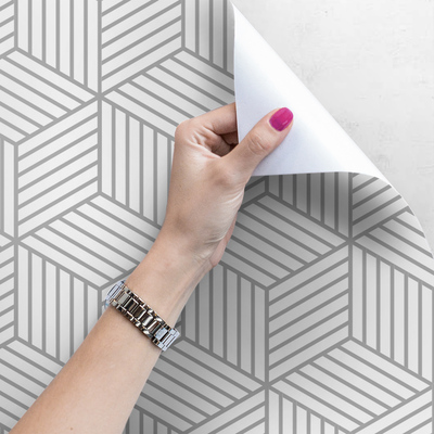 Papier peint Cube gris