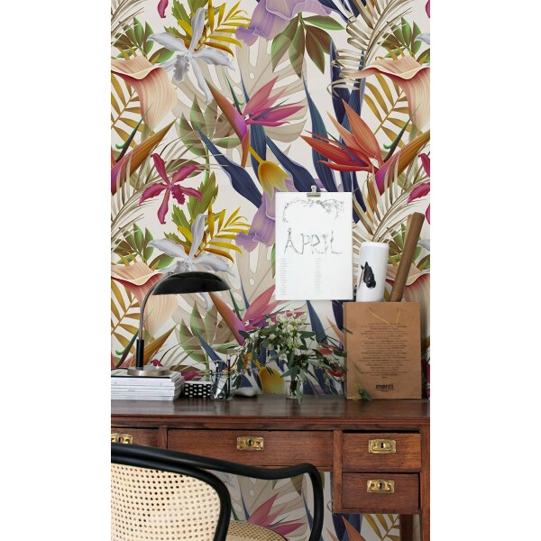 Papier peint adhésif Végétation arc-en-ciel tropicale