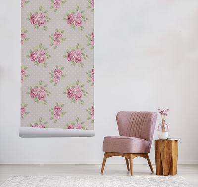 Tapisserie murale Rose-Rose