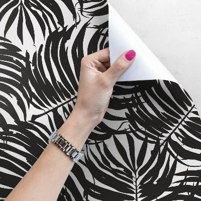 Papier peint adhésif Feuilles de palmier noires