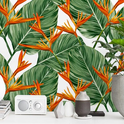 Papier peint Fleurs dans la jungle sauvage