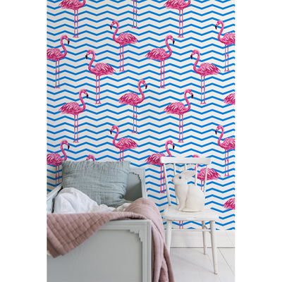Tapisserie murale Flamants roses sages