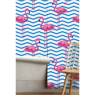 Tapisserie murale Flamants roses sages