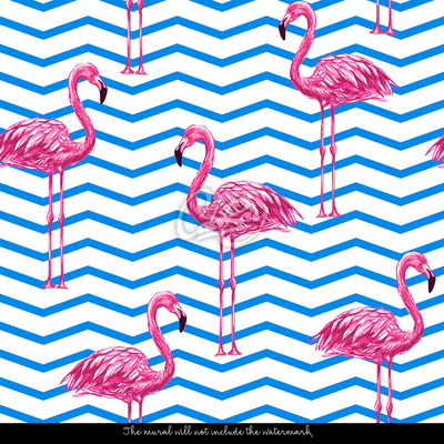 Tapisserie murale Flamants roses sages