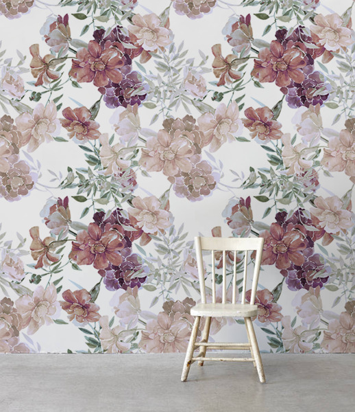 Papier peint Fleurs romantiques