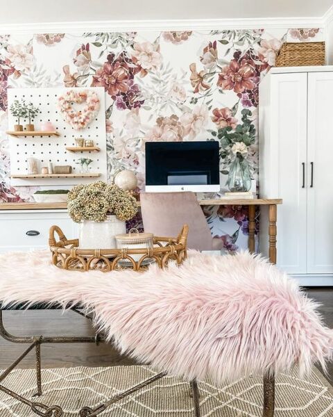 Papier peint Fleurs romantiques