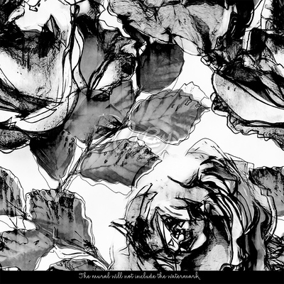 Tapisserie murale Roses en papier