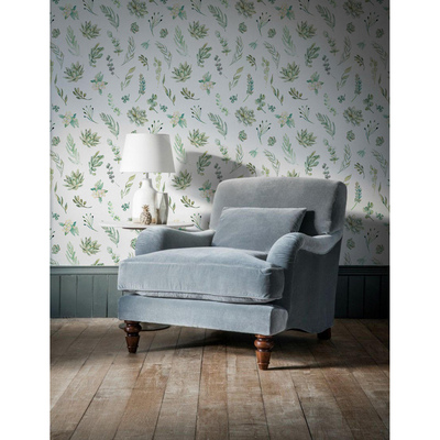 Tapisserie panoramique Feuilles peintes à la main