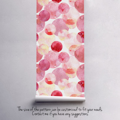 Papier peint Pois et roses