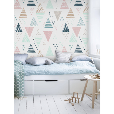 Papier peint panoramique La folie des couleurs triangulaires