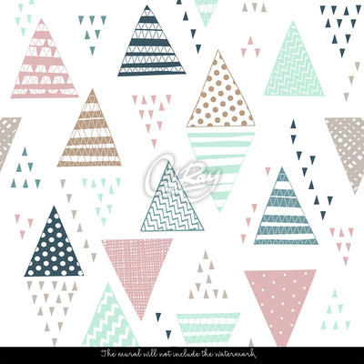 Papier peint panoramique La folie des couleurs triangulaires