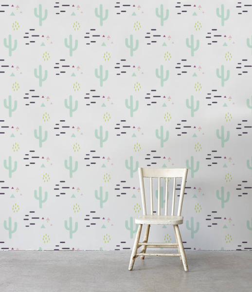 Tapisserie panoramique Cactus minimaliste