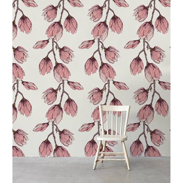 Papier peint Bourgeons roses sur les brindilles