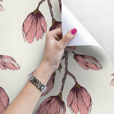 Papier peint Bourgeons roses sur les brindilles