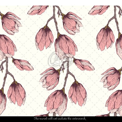 Papier peint Bourgeons roses sur les brindilles