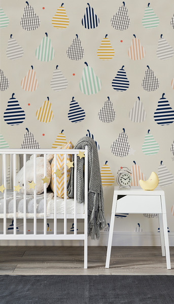 Papier peint adhésif Poires modernes