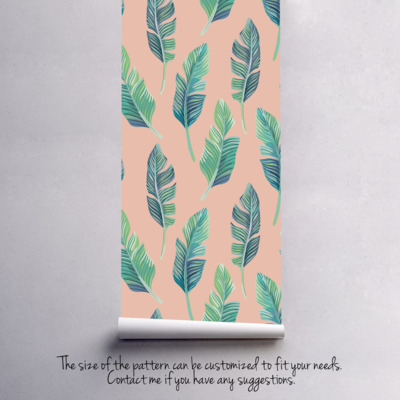 Tapisserie murale Feuilles de plumes