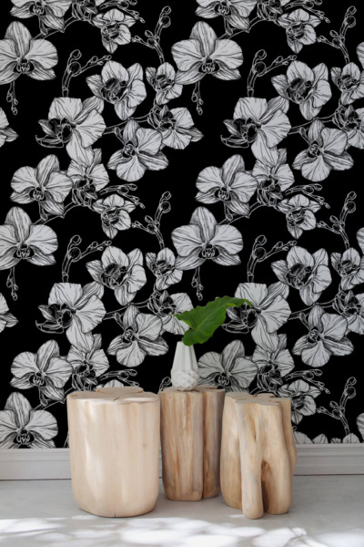 Papier peint adhésif Orchidée en négatif