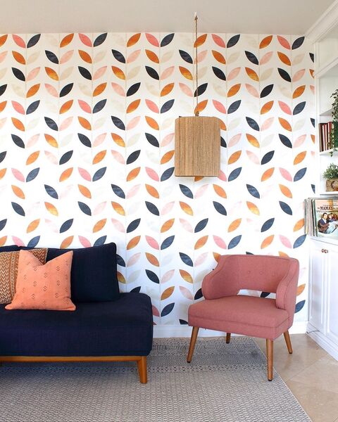 Tapisserie murale Chaînes de feuilles