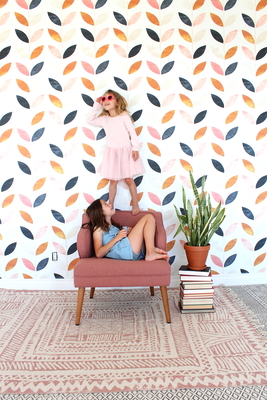 Tapisserie murale Chaînes de feuilles