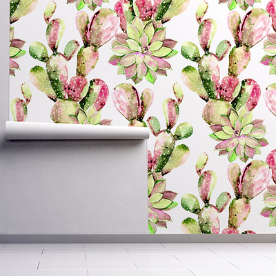 Tapisserie murale Cactus colorés