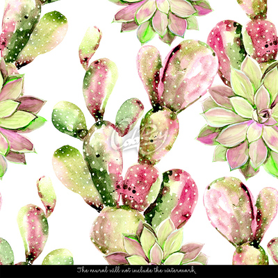 Tapisserie murale Cactus colorés