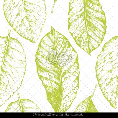 Tapisserie murale Timbres à feuilles