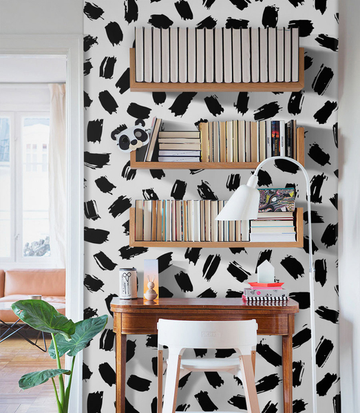 Tapisserie murale traits noirs