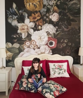 Papier peint Des fleurs comme peintes