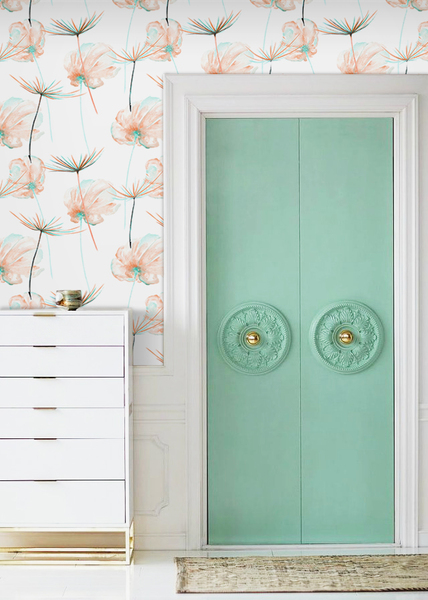 Papier peint panoramique Coquelicots dans le vent