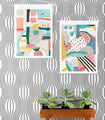 Papier peint adhésif Systèmes de courbes