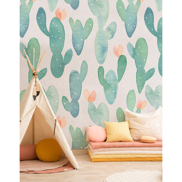 Tapisserie murale Y a-t-il un cactus qui pousse sur le mur ?