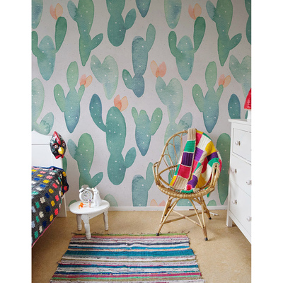 Tapisserie murale Y a-t-il un cactus qui pousse sur le mur ?